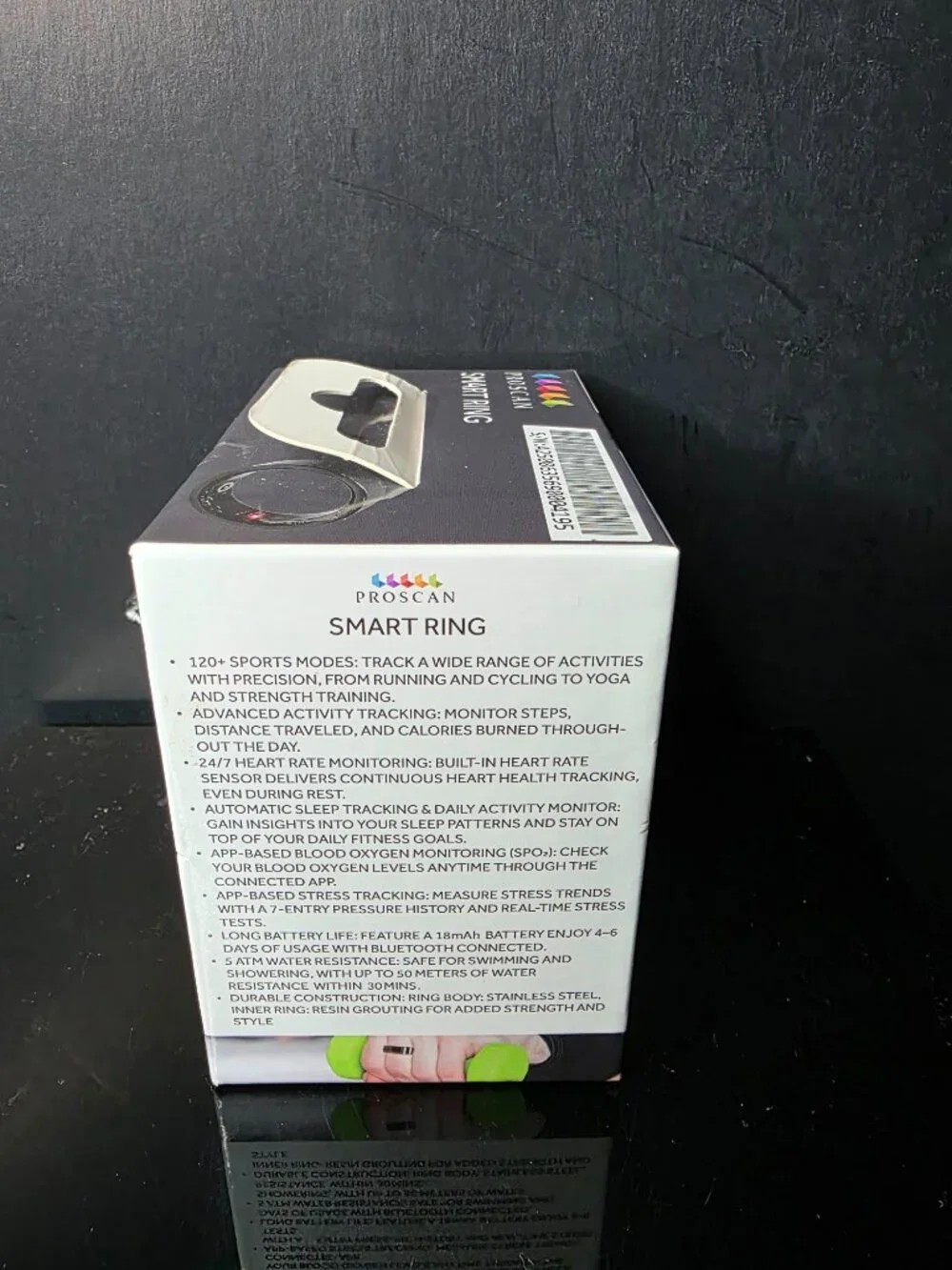 Proscan Smart Ring Titanium Size 10 Fitness Tracker Heart Rate Monitor NEW